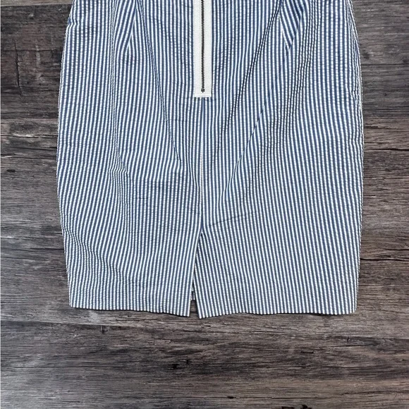 J. Crew White and Blue Mini Ribbed Pencil Skirt Womens 6 - Picture 6 of 8